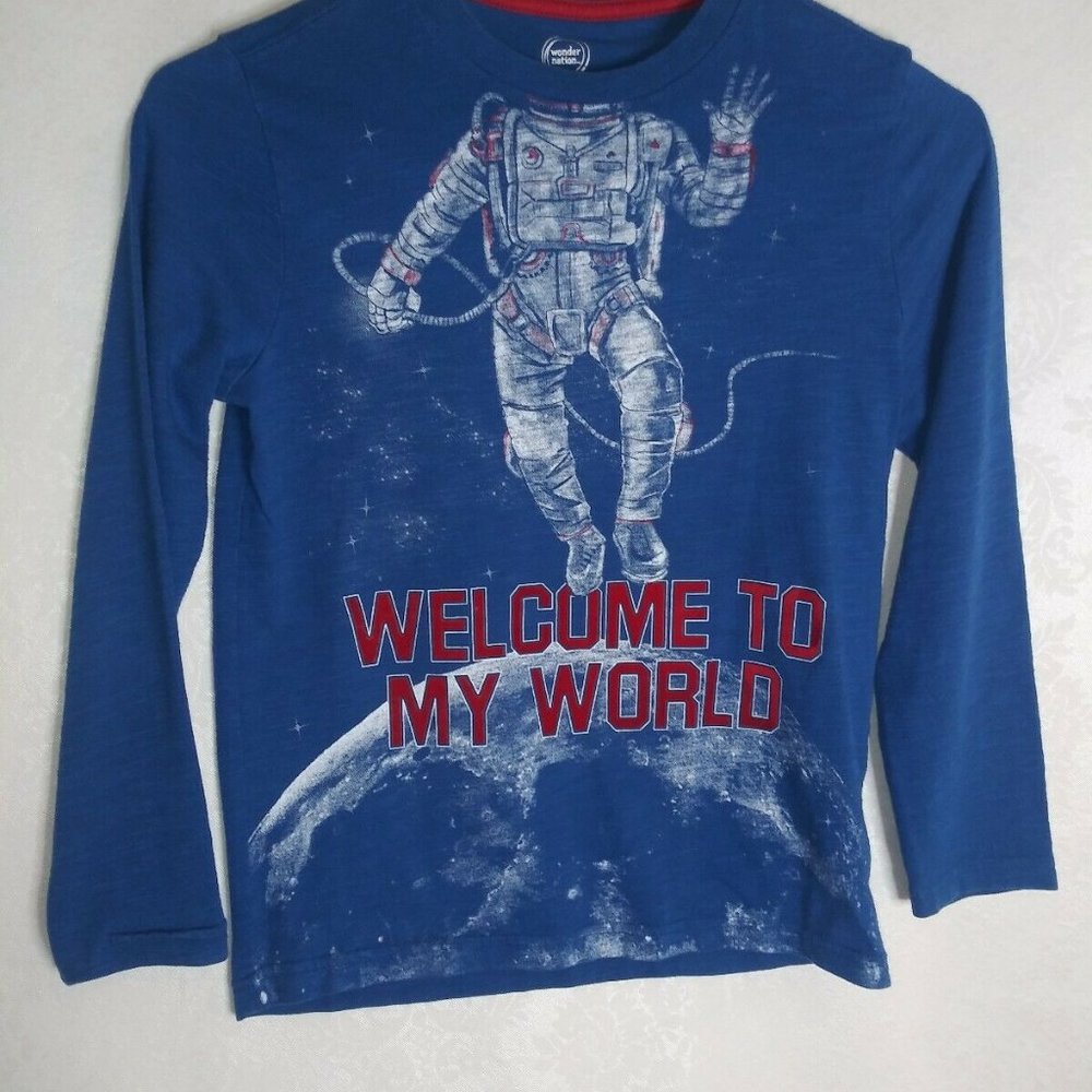Wonder Nation Boys shirt size Medium 8 Blue  60%